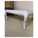 White Washed Glass Top Cocktail Table