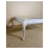 White Washed Glass Top Cocktail Table