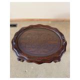 Mahogany Carved Bust Paw Foot Tray Side Table
