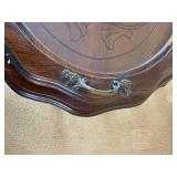 Mahogany Carved Bust Paw Foot Tray Side Table