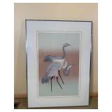 Del Valle Signed Original Serigraph Two Cranes * Artist Proof