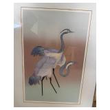 Del Valle Signed Original Serigraph Two Cranes * Artist Proof