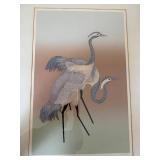 Del Valle Signed Original Serigraph Two Cranes * Artist Proof