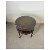 Vintage Leather Insert Side Table