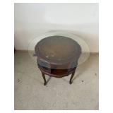 Vintage Leather Insert Side Table