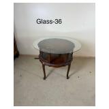 Vintage Leather Insert Side Table