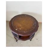 Vintage Leather Insert Side Table