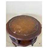 Vintage Leather Insert Side Table