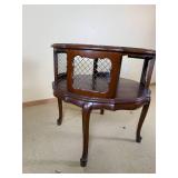 Vintage Leather Insert Side Table