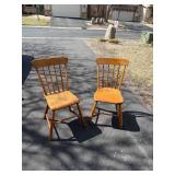 Oak Farmhouse Chairs, pair