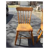 Oak Farmhouse Chairs, pair