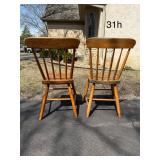 Oak Farmhouse Chairs, pair