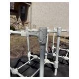 White Iron Bedside Tables, pair