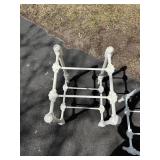 White Iron Bedside Tables, pair