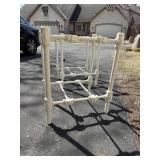White Iron Bedside Tables, pair