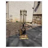 Pine Cone Handle Brass Fireplace Tools