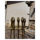 Pine Cone Handle Brass Fireplace Tools
