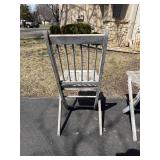 Old Painted Wooden Folding Church Chairs, pair