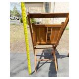 Old Wooden Folding Church Chairs, pair