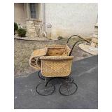 Antique Victorian Wicker Baby Carriage