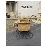 Antique Victorian Wicker Baby Carriage