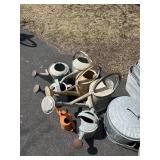 Collection of Vintage Galvanized Tubs and Watering Cans