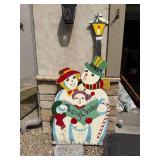Large Wooden Carolling Snowmen Holiday Décor