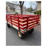 Giant Wooden Red Wagon - 50 x 25