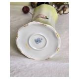Stunning Bavairan Porcelain Hat Pin Holder with Antique Hat Pins