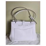Designer Bruno Magli Handmade Italian Leather Handbag - White - LIKE NEW