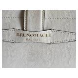 Designer Bruno Magli Handmade Italian Leather Handbag - White - LIKE NEW