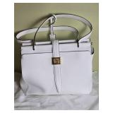 Designer Bruno Magli Handmade Italian Leather Handbag - White - LIKE NEW