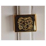 Designer Bruno Magli Handmade Italian Leather Handbag - White - LIKE NEW