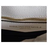 Designer Bruno Magli Handmade Italian Leather Handbag - White - LIKE NEW