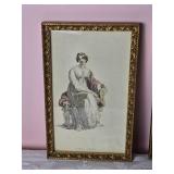 Antique Handcolored Engraving Fashion Print Set (4) - Ball Dress - Evening Dress - Opera Dress