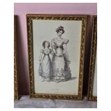 Antique Handcolored Engraving Fashion Print Set (4) - Ball Dress - Evening Dress - Opera Dress