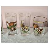 Vintage Naturalist Painted Glassware Set - (11)