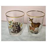 Vintage Naturalist Painted Glassware Set - (11)