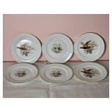 Rustic American Farmhouse Plate Set - Pheasant / Wheat - (6)