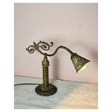 Antique Art Deco Brass Desk Lamp