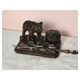 Cool Carved Bear Desk Stationary Set