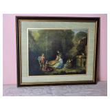 Antique Fine Art Romantic Print - Jean-Antoine Watteau - The Flautist