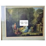 Antique Fine Art Romantic Print - Jean-Antoine Watteau - The Flautist