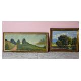 Stunning Original Fine Art Landscape Painting Pair
