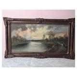 Inspiring Vintage Fine Art Landscape Print - Lakeside Path