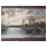 Inspiring Vintage Fine Art Landscape Print - Lakeside Path