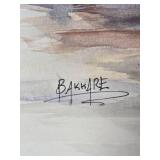 Original Moroccan Watercolor Painting - Bakkare