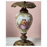 Antique French Handpainted Porcelain Candlestick Pair