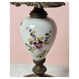 Antique French Handpainted Porcelain Candlestick Pair