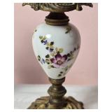 Antique French Handpainted Porcelain Candlestick Pair